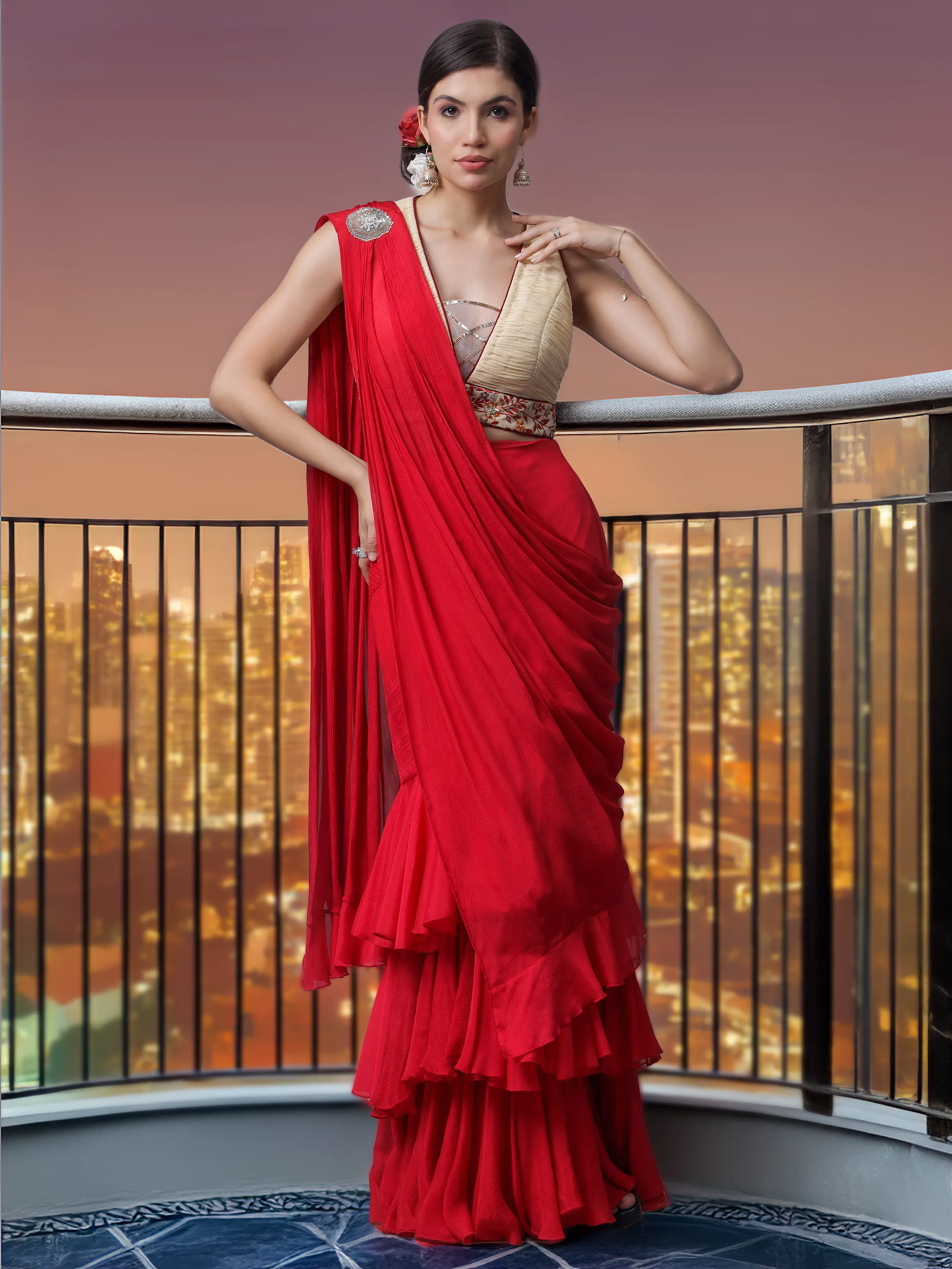 Stylish Senorita Saree ( Blouse & Skirt ) (LN0097)