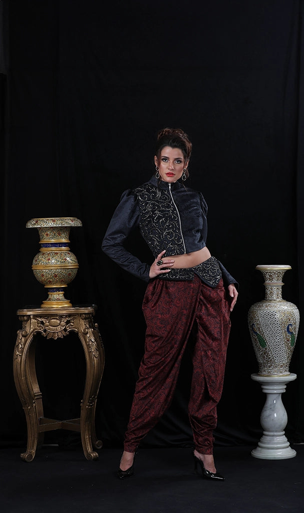 DHOTI PANTS WITH SHORT JACKET (LN0006)