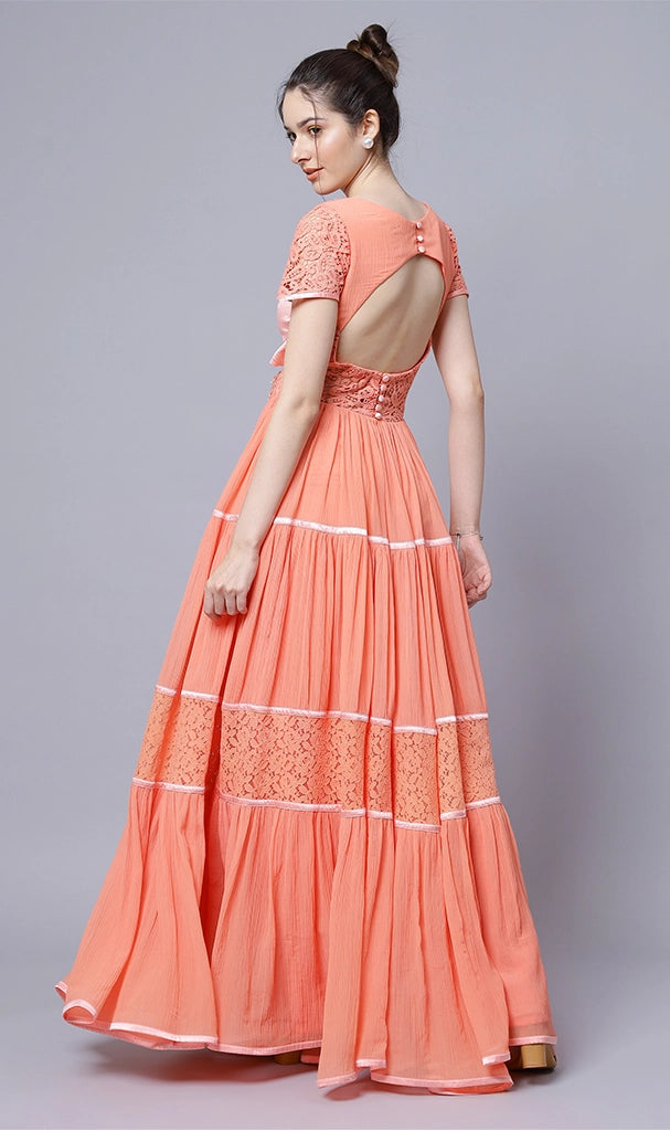 Coral Long Gown ( LN0062 )