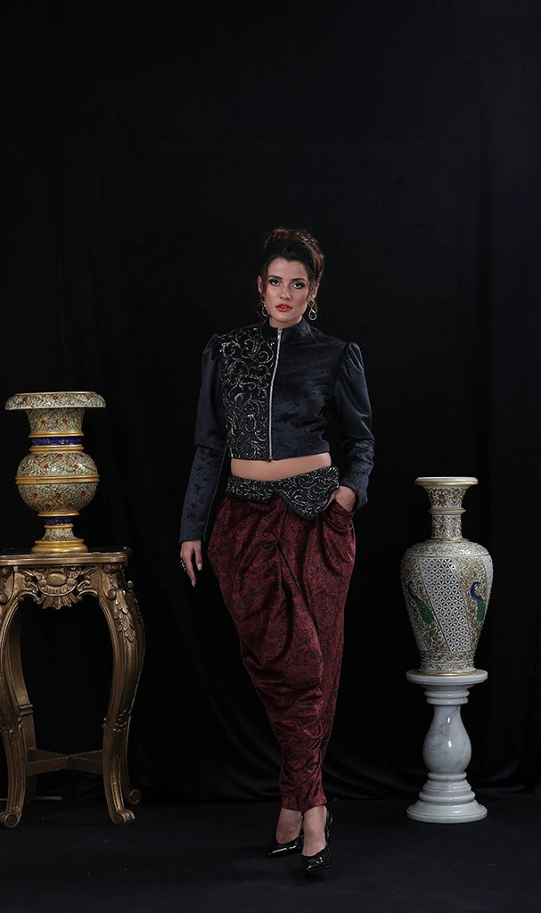 DHOTI PANTS WITH SHORT JACKET (LN0006)