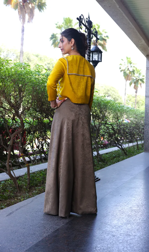 Grey & Yellow 3 Pc Outfit (LN00125)