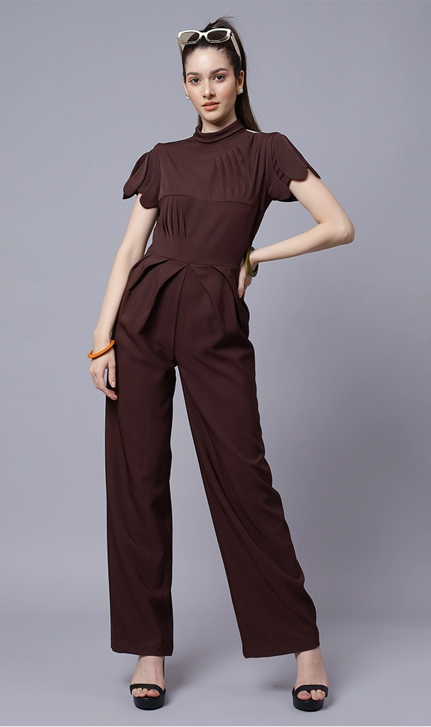 Chocolate Brown Long Jumpsuit ( LN0046 )