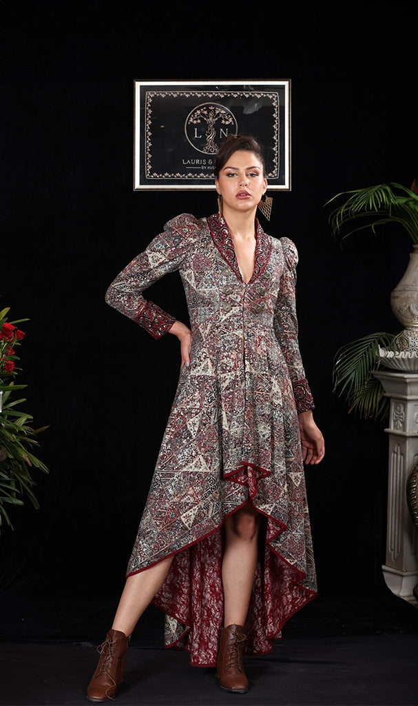 Printed Georgette Long Coat (LN0037)