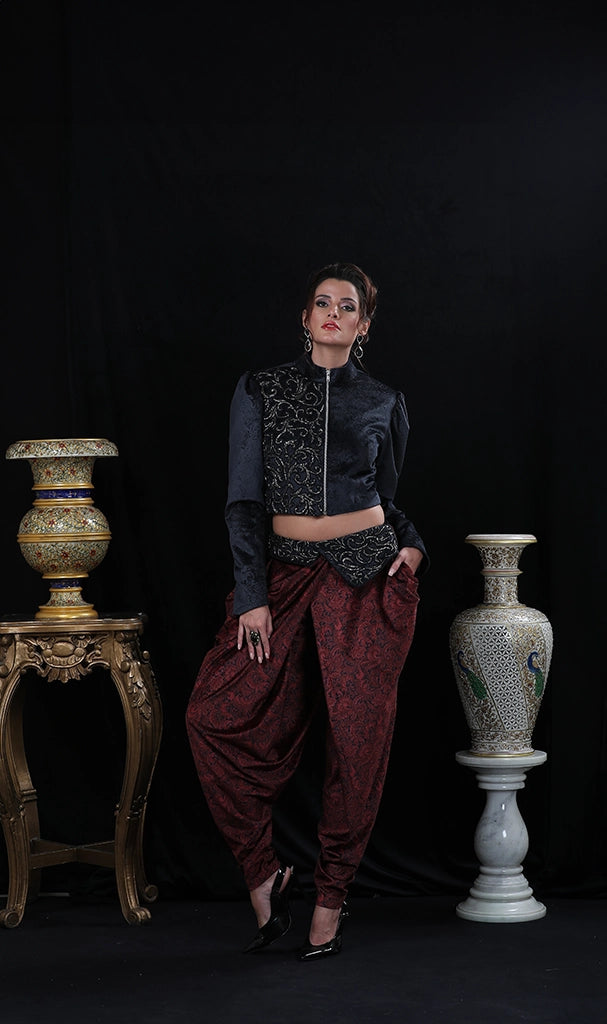 DHOTI PANTS WITH SHORT JACKET (LN0006)